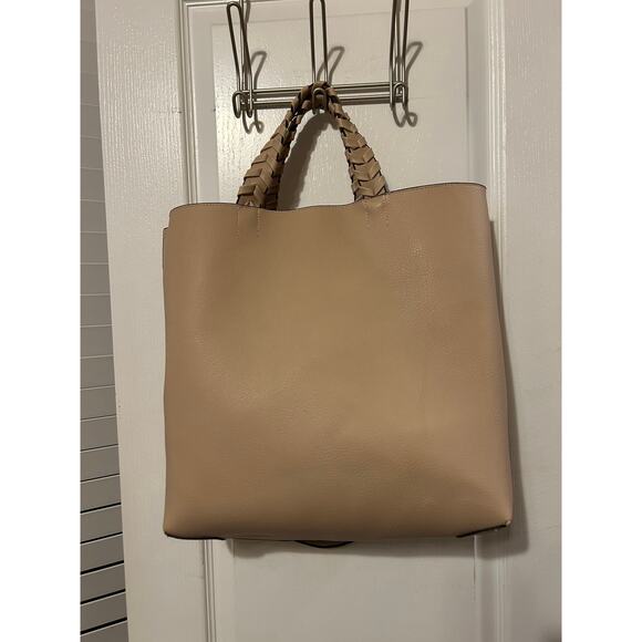 Jules Kae Light Pink Faux Leather Tote preppy carry all - Picture 6 of 9